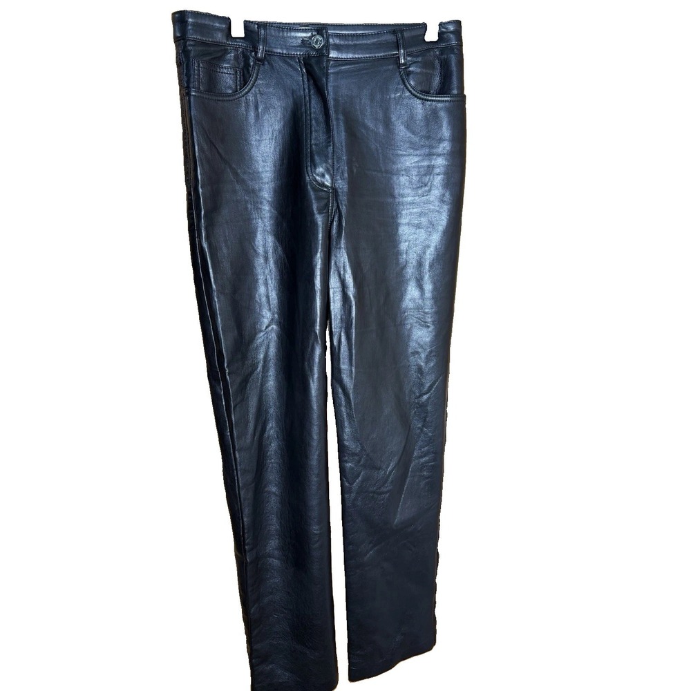 Aritzia Wilfred The Melina Pant Black Vegan Leather High Waisted Size 6 NWOT